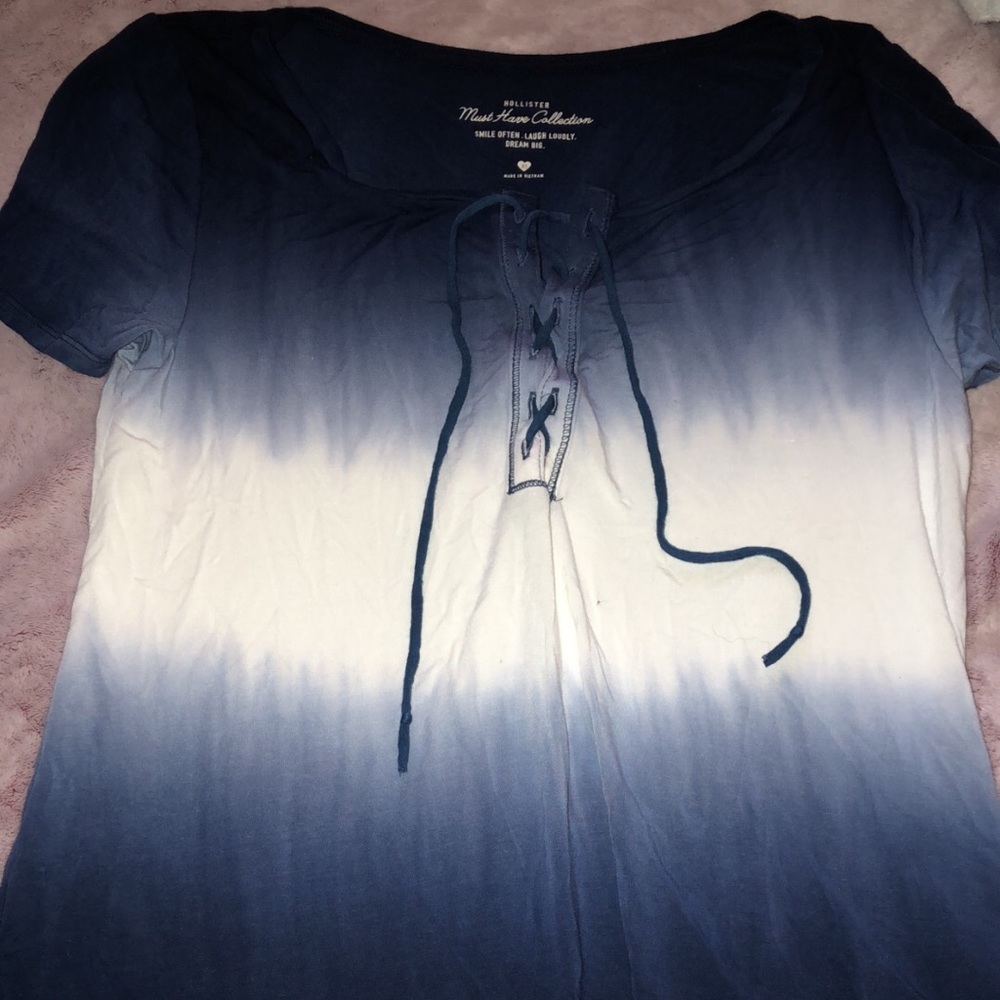 Flowy blue and white shirt